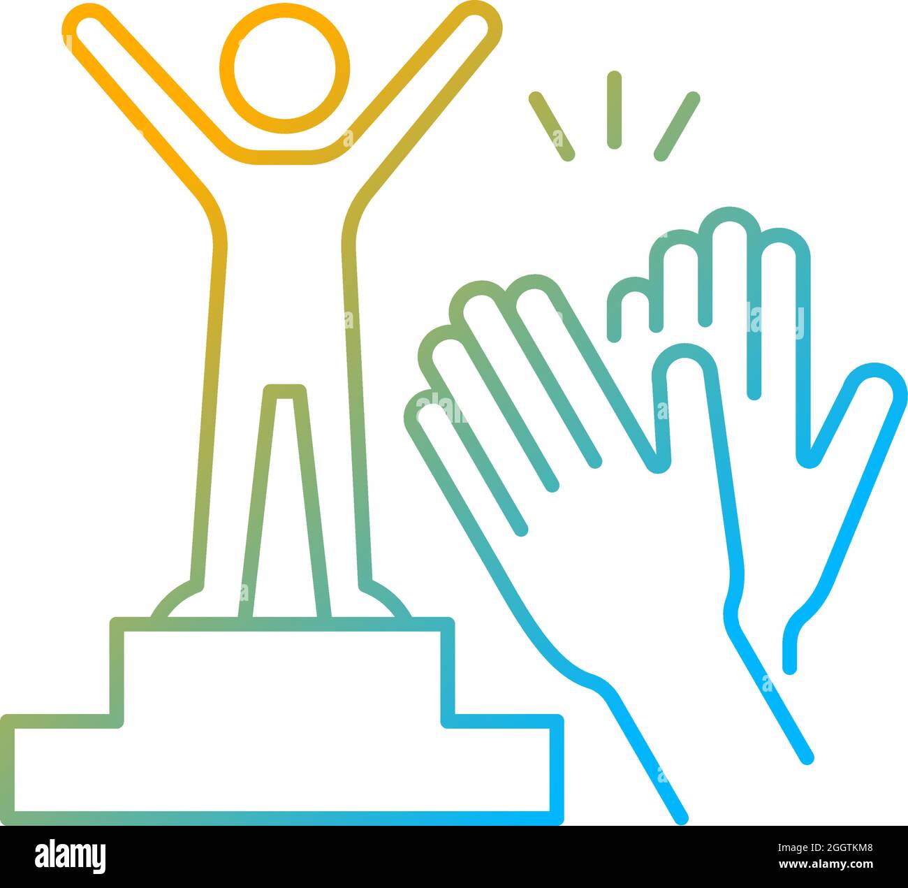 Recognition and approval motivation gradient linear vector icon Stock Vector