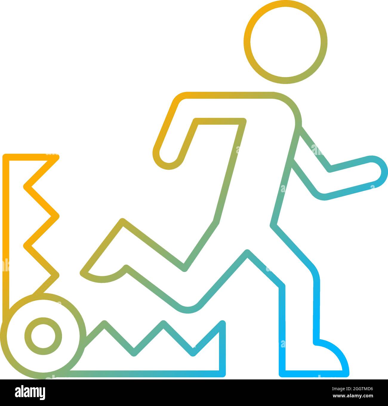 Fear based motivation gradient linear vector icon Stock Vector