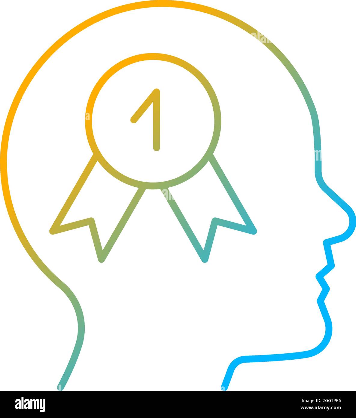 Desire to win gradient linear vector icon Stock Vector