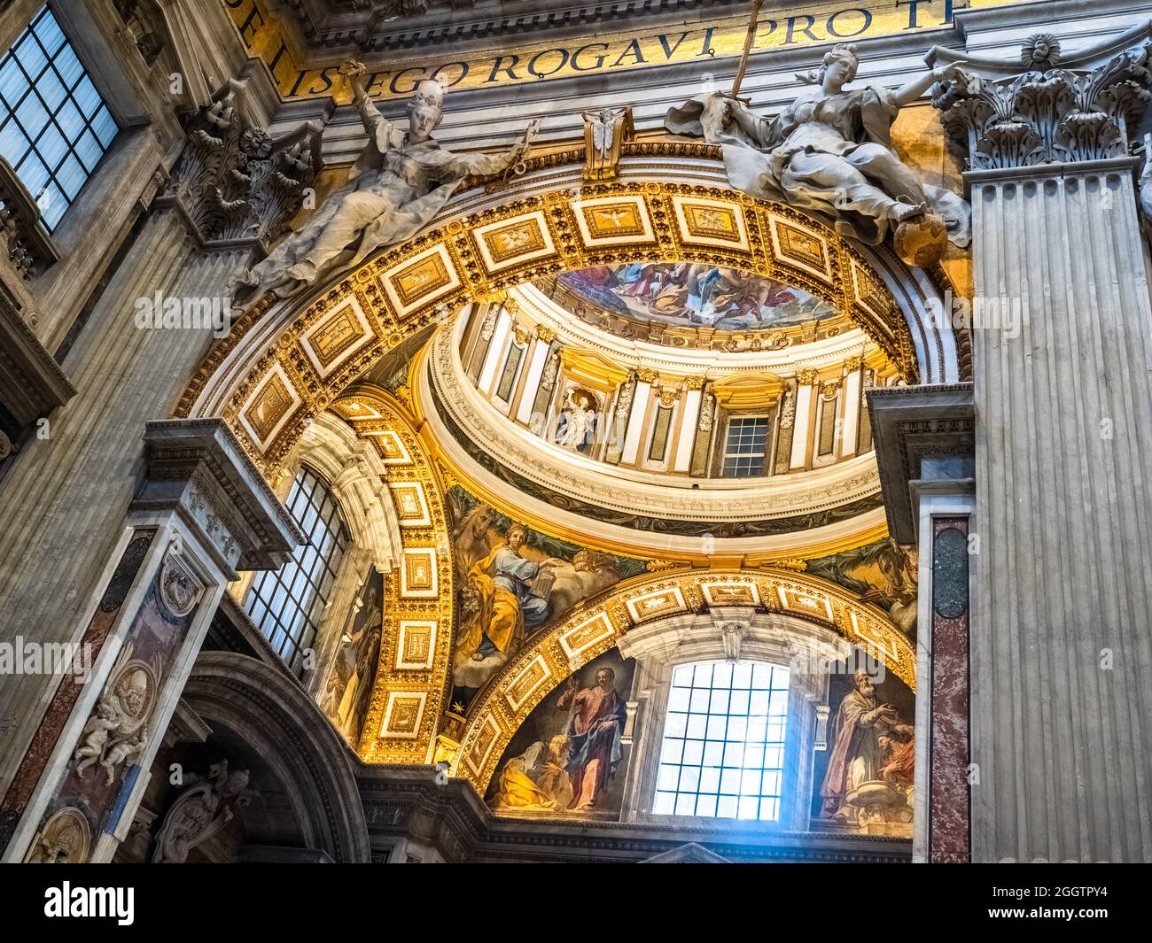 Interiors of Saint Peter Basilica - Vatican State in Rome Stock Photo ...