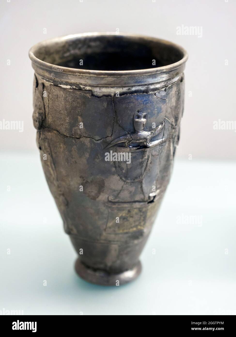 Cup in which we recognize a base with the Sobek crocodile supporting an Oinochoe 1 st century AD Pompeii, Palestra Grande Stock Photo