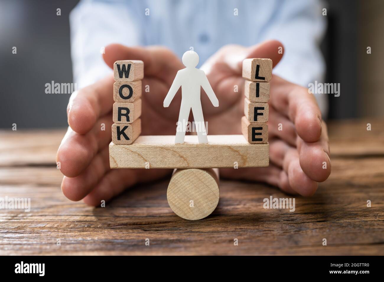 Work Life Balance Protection Concept. Lifestyle Choice Stock Photo