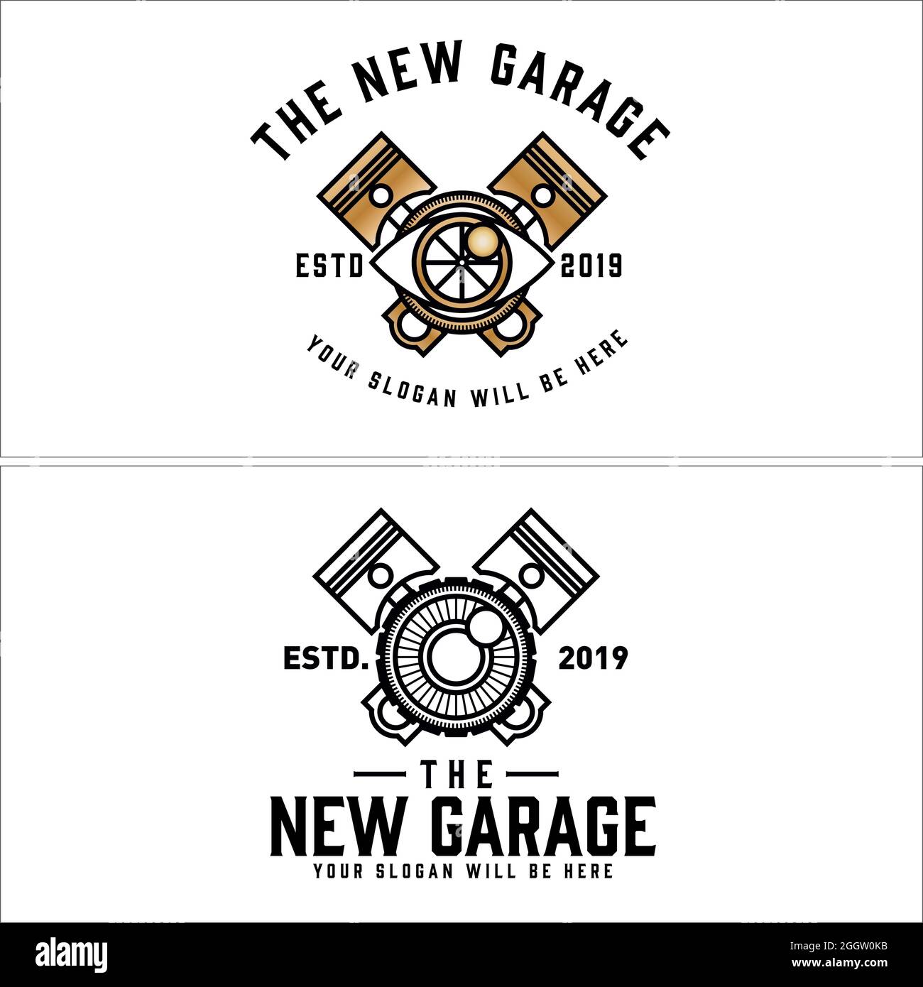 Automotive garage piston workshop logo design Stock Vector Image & Art
