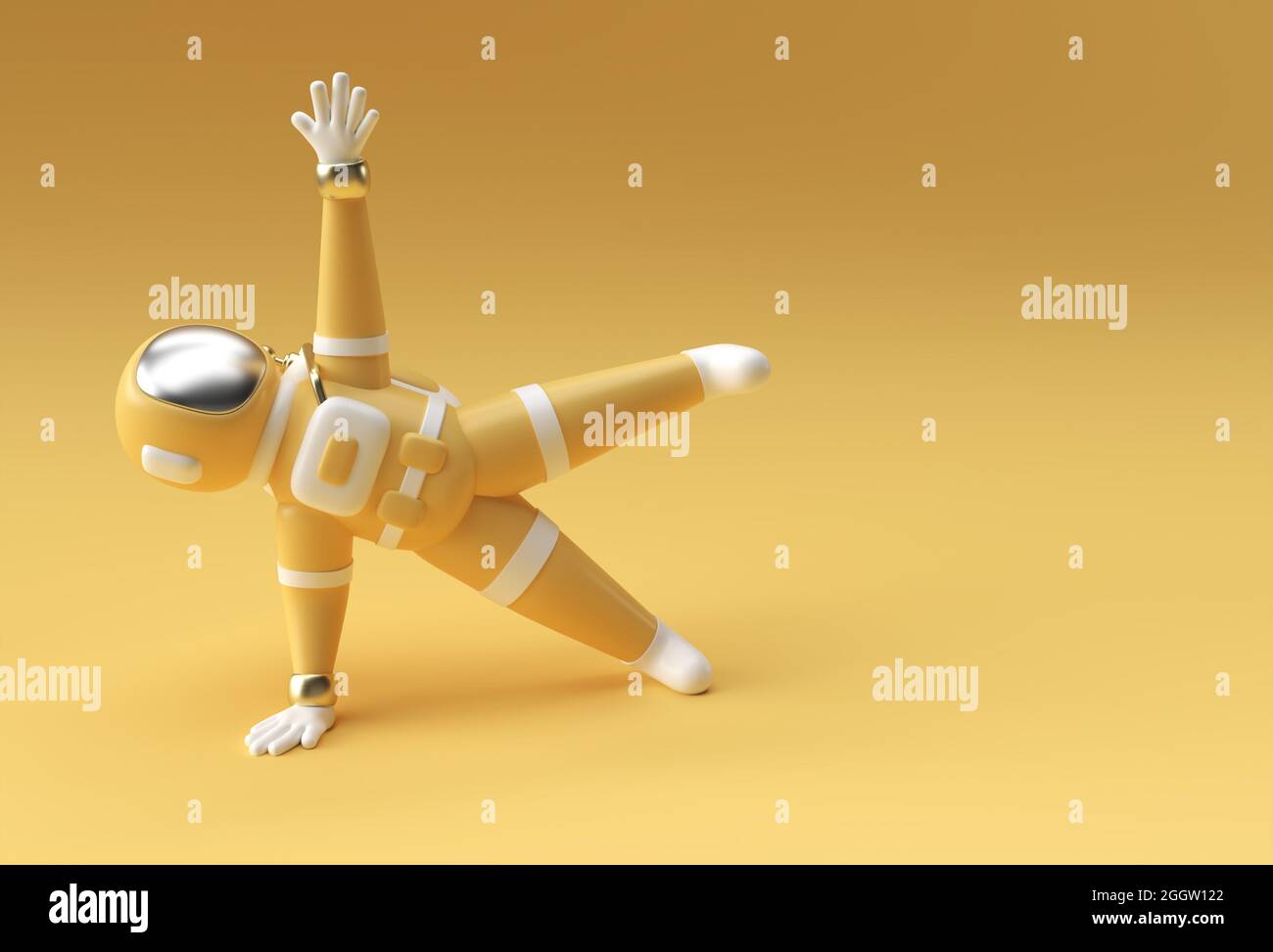 3d Render Spaceman Astronaut Standing a Hand Yoga Pose 3d illustration ...