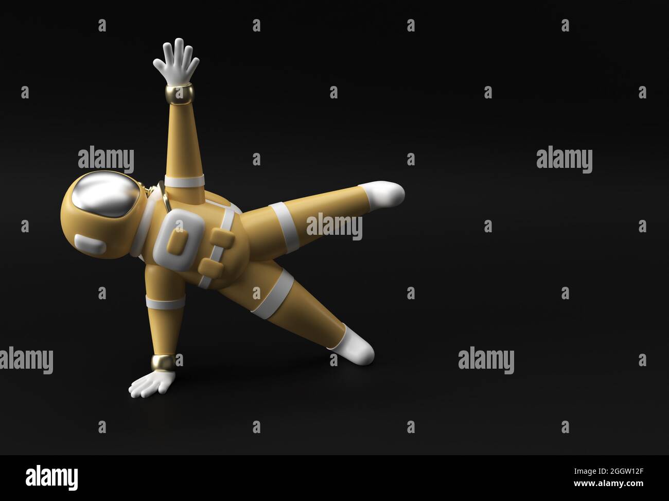 3d Render Spaceman Astronaut Standing a Hand Yoga Pose 3d illustration ...