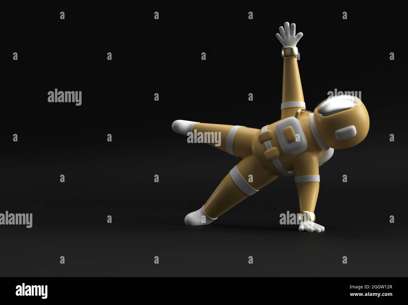 3d Render Spaceman Astronaut Standing a Hand Yoga Pose 3d illustration ...