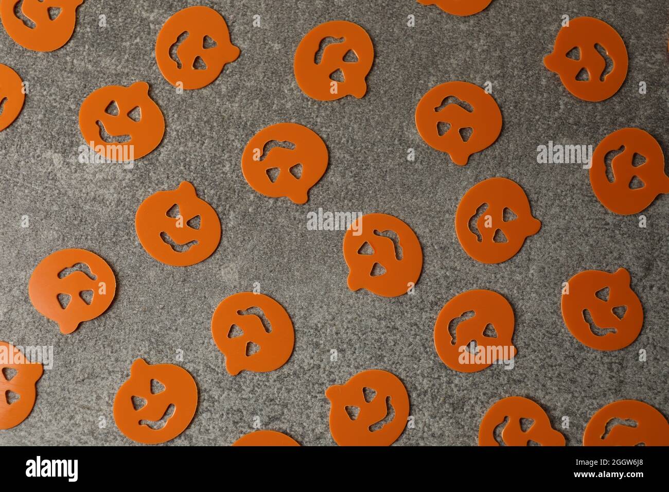 Flat lay composition with pumpkins on gray textured background Stock ...