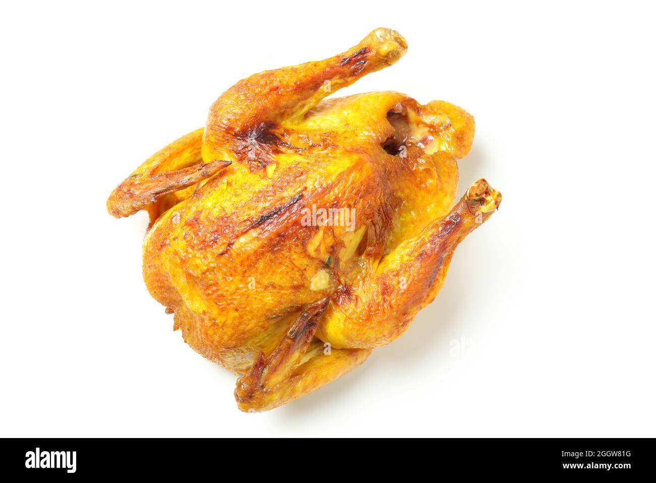 Thanksgiving Day roast turkey isolated on white background Stock Photo