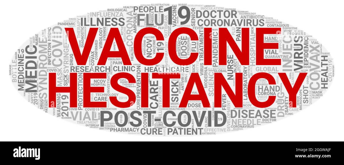 Vaccine hesitancy word cloud concept on white background, 3d rendering Stock Photo