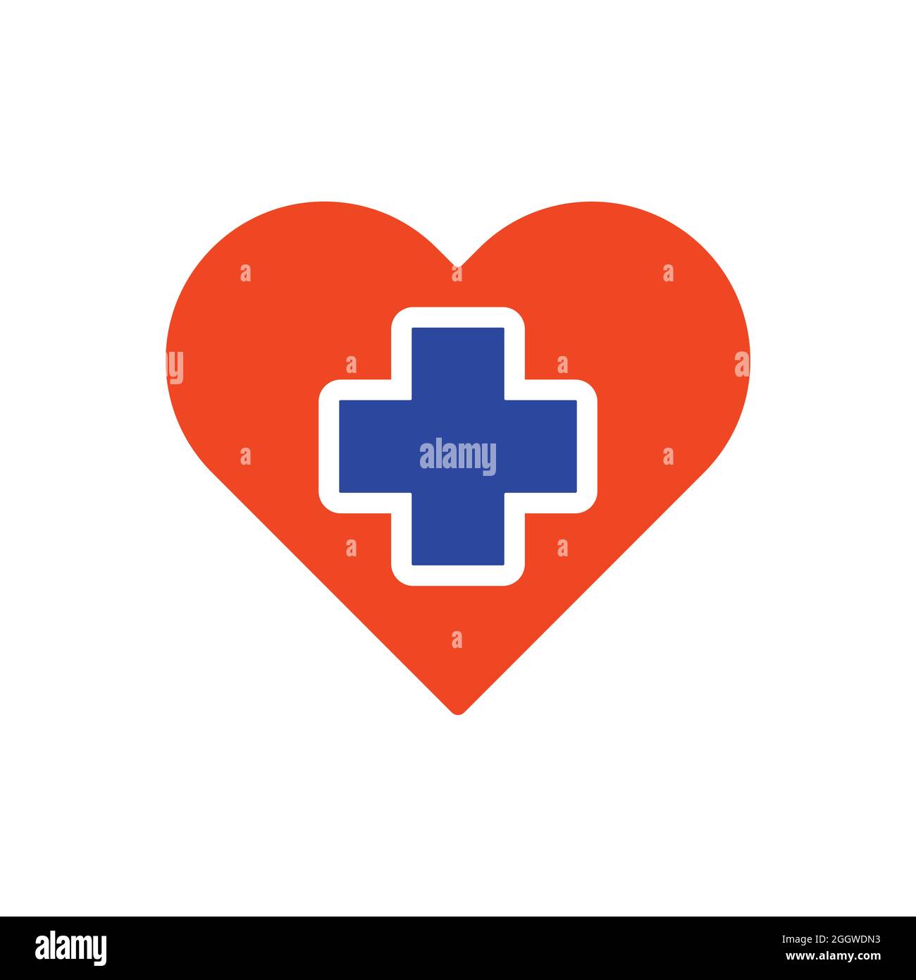 Cross inside heart vector glyph icon. Medicine and healthcare, medical ...