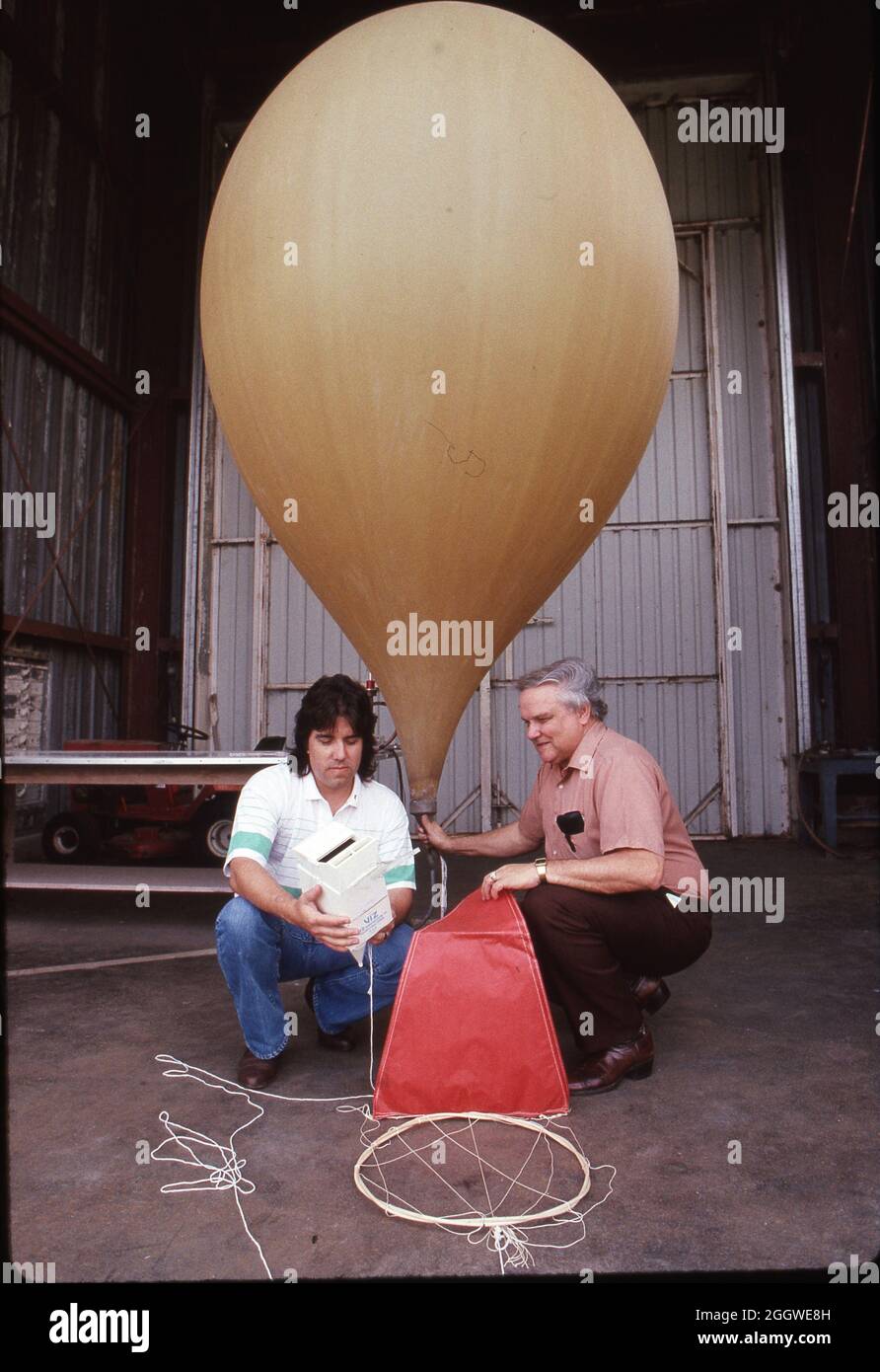 ©1989 National Weather Service launching a weather balloon in Victoria, TX  MR RE-087 Stock Photo