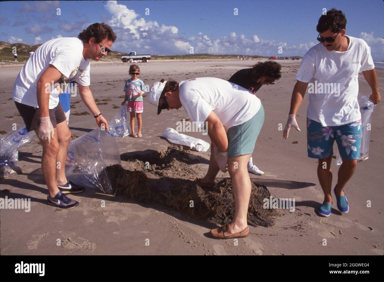 ©1998 Texas beach cleanup fall 'Adopt A Beach' cleanup on Padre Island, Texas MR EH-0366-0386 Stock Photo