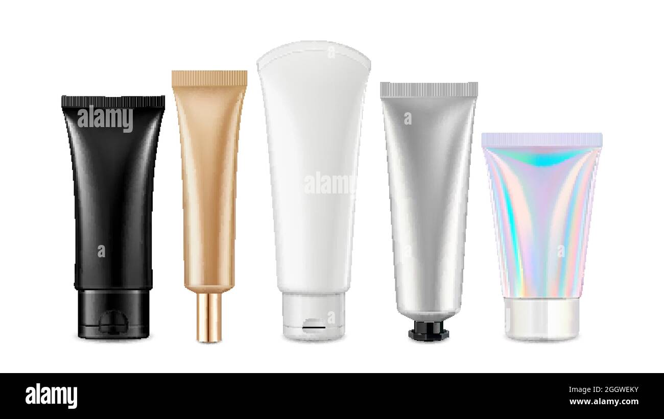 Cream Cosmetic Blank Tubes Packages Set Vector Stock Vector Image & Art ...