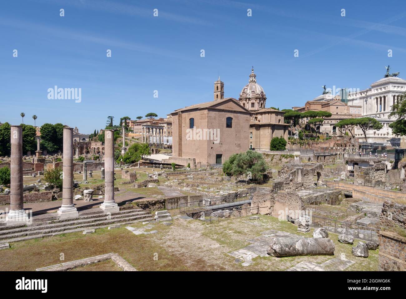 Roman Forum, Temple of Peace, UNESCO heritage site, Rome, Lazio, Italy Stock Photo