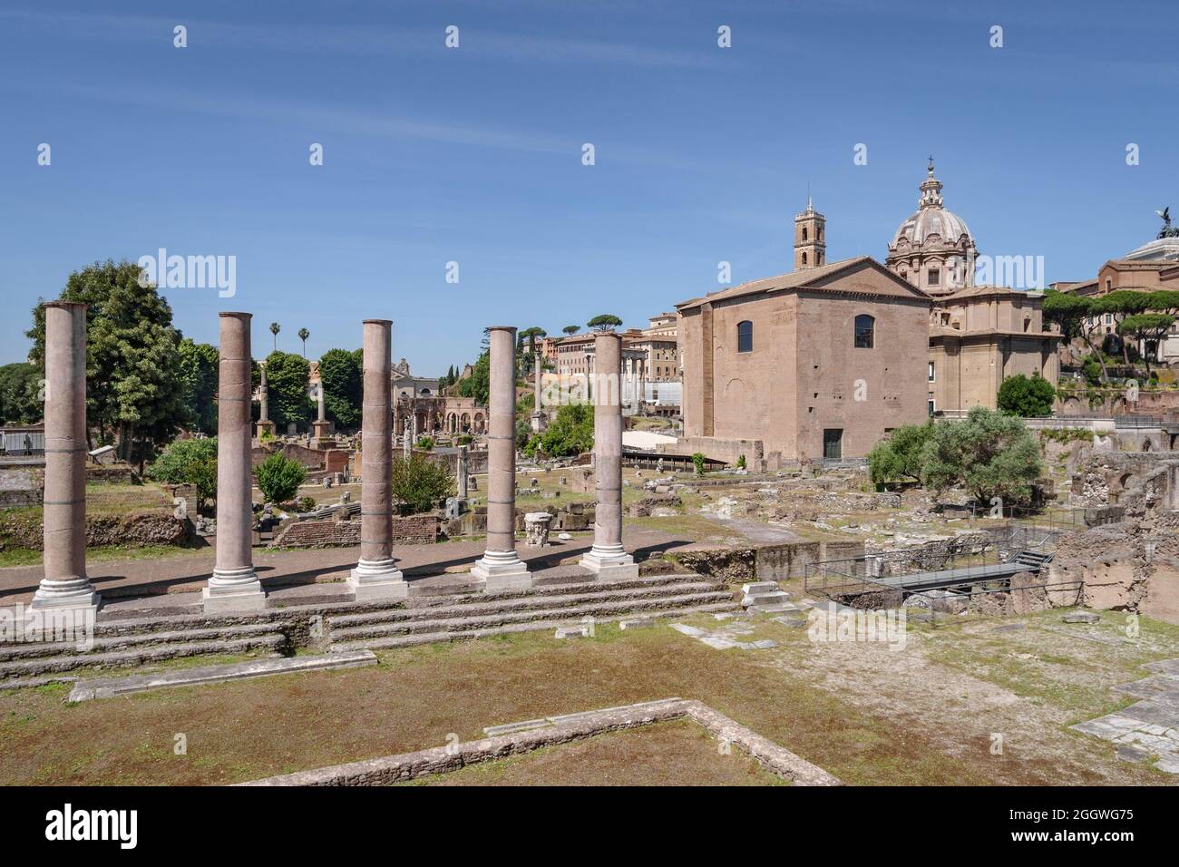 Roman Forum, Temple of Peace, UNESCO heritage site, Rome, Lazio, Italy Stock Photo