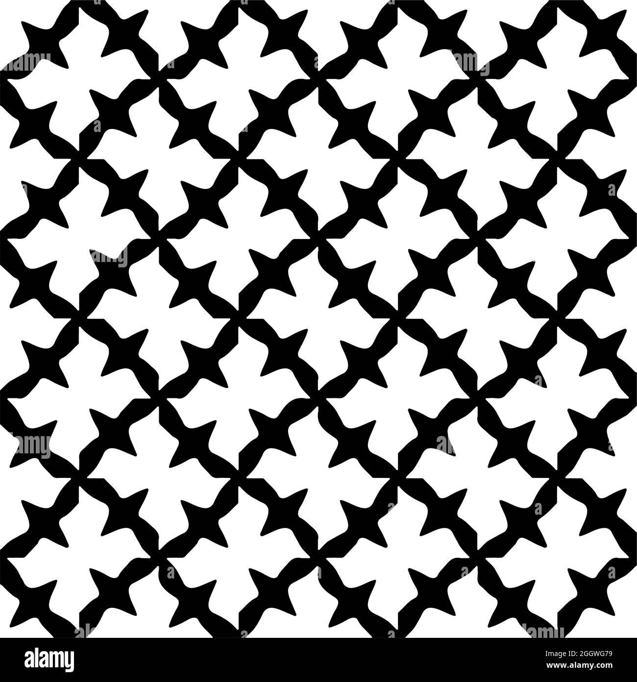 Seamless vector pattern in geometric ornamental style. Black and white ...