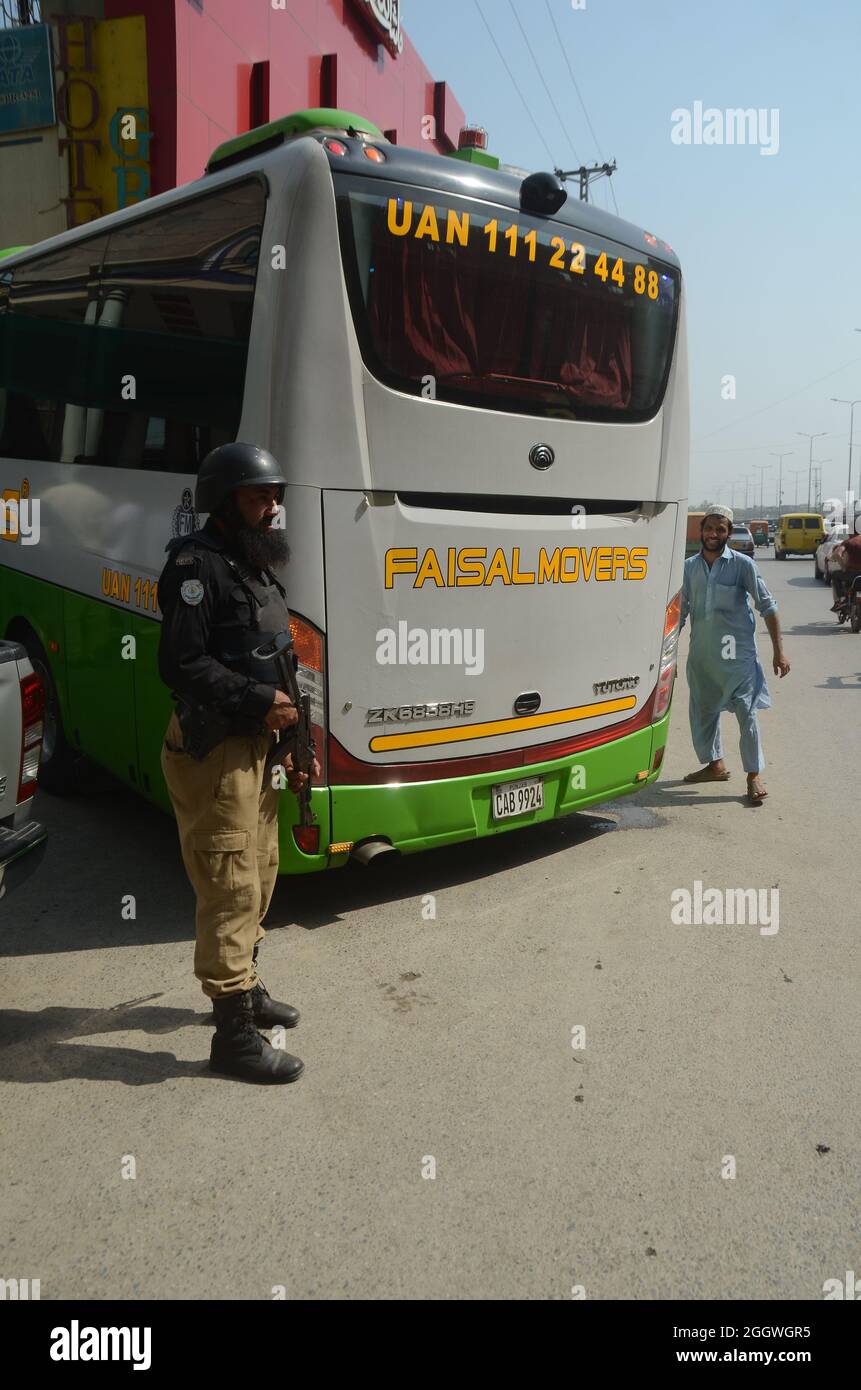 Afghanistan cricket team players board a bus from a local hotel to  Islamabad Airport in full proof security. Afghanistan team coach Raees  Ahmadzai said that soon after reaching Peshawar, the team was