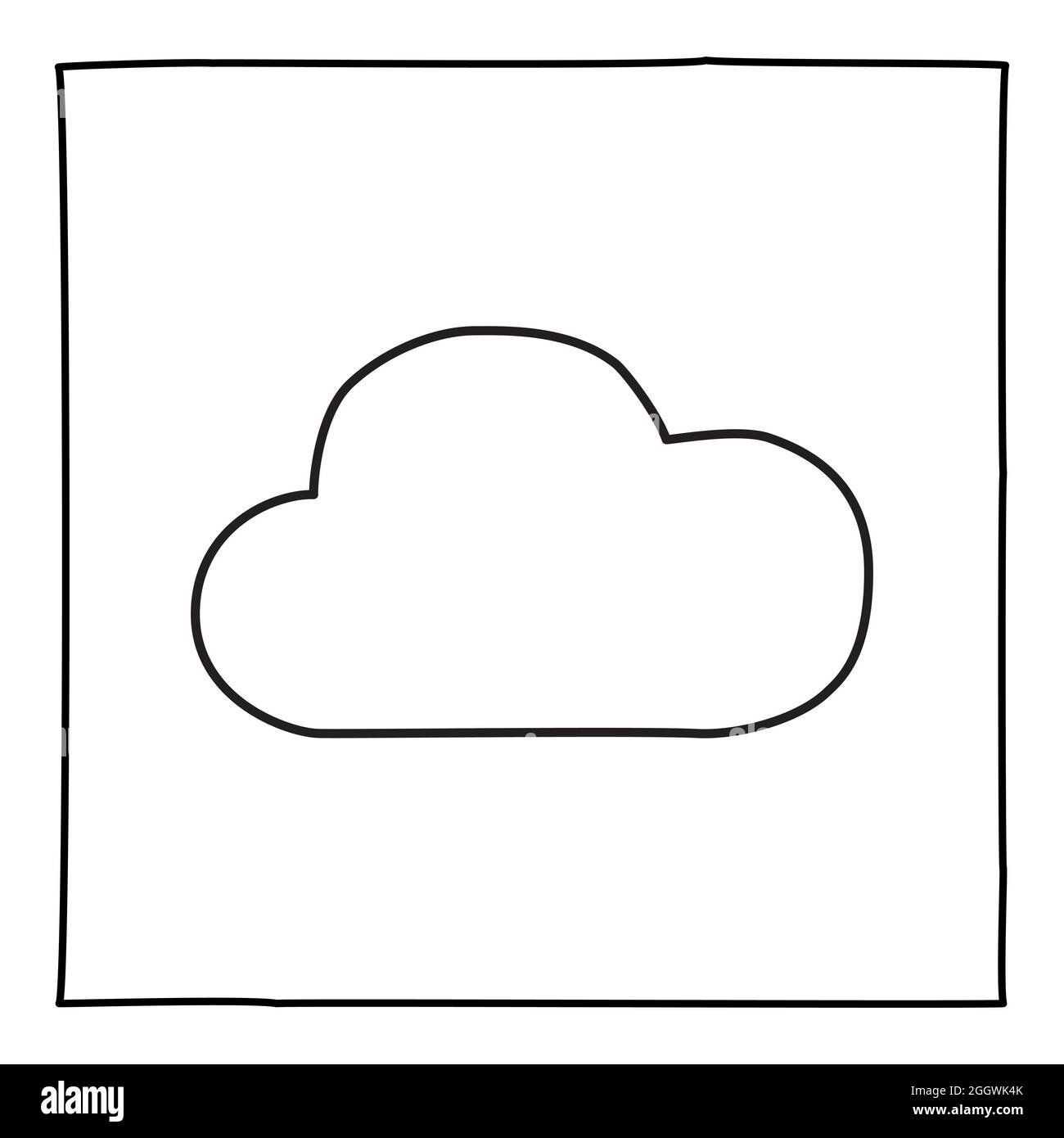 Doodle Cloud icon or logo, hand drawn with thin black line Stock Vector ...