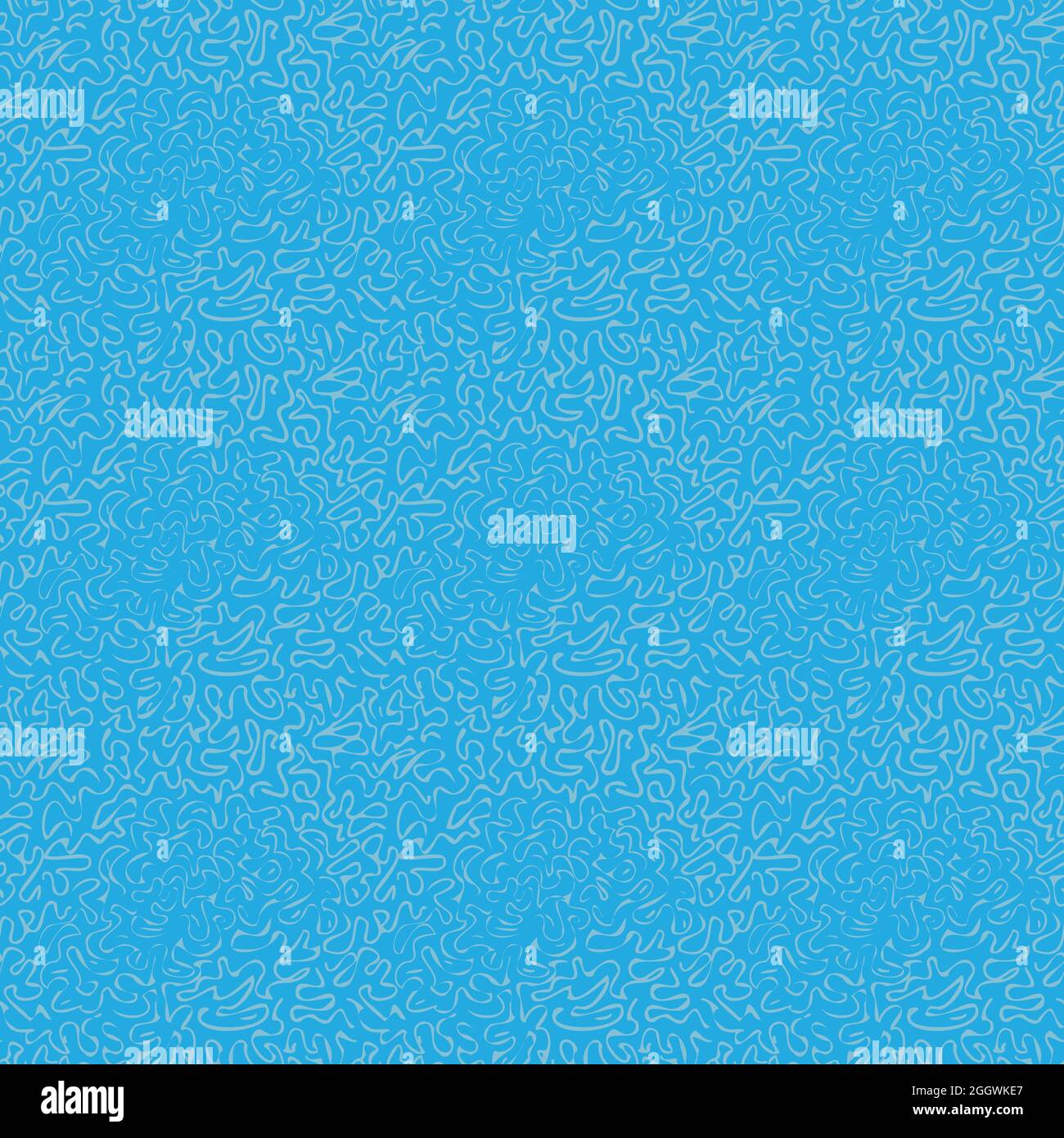 abstract vermicular seamless vector pattern in blue Stock Vector