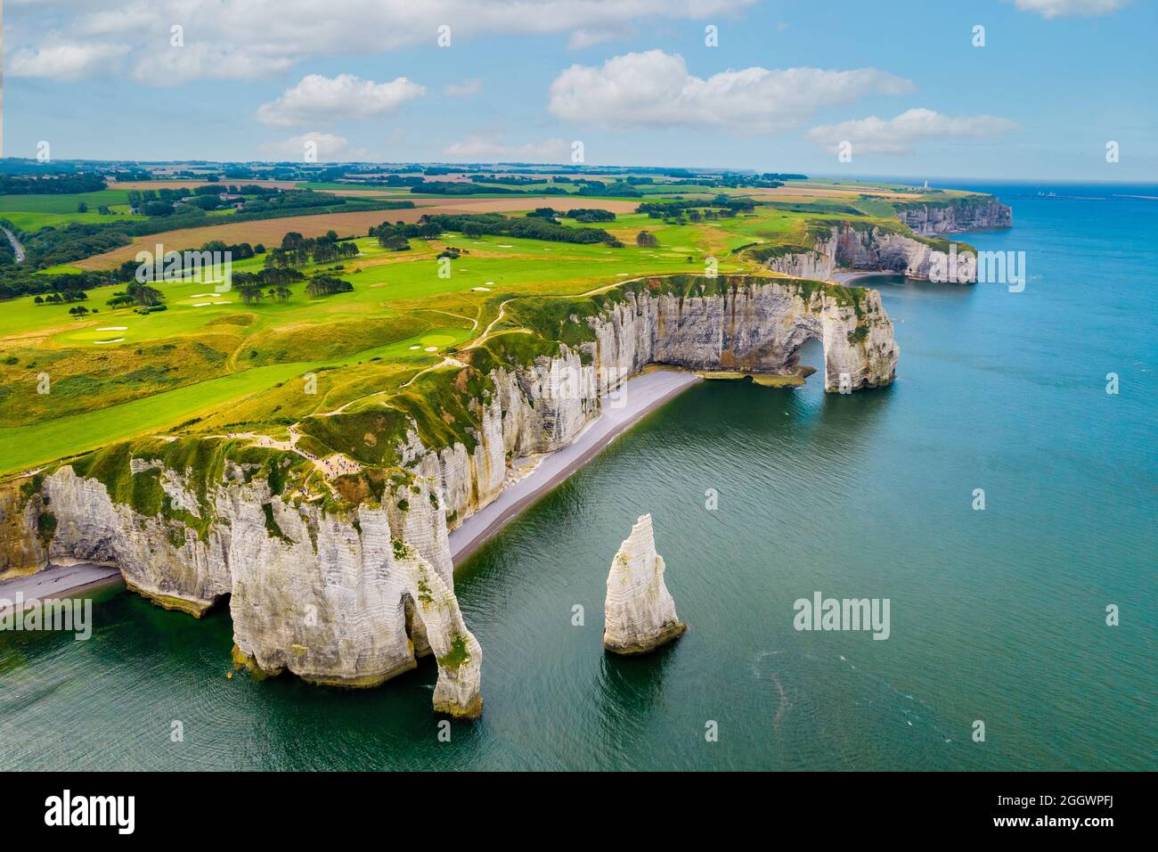 Aerial shot of Etretat cliffs in Normandy, France Stock Photo - Alamy