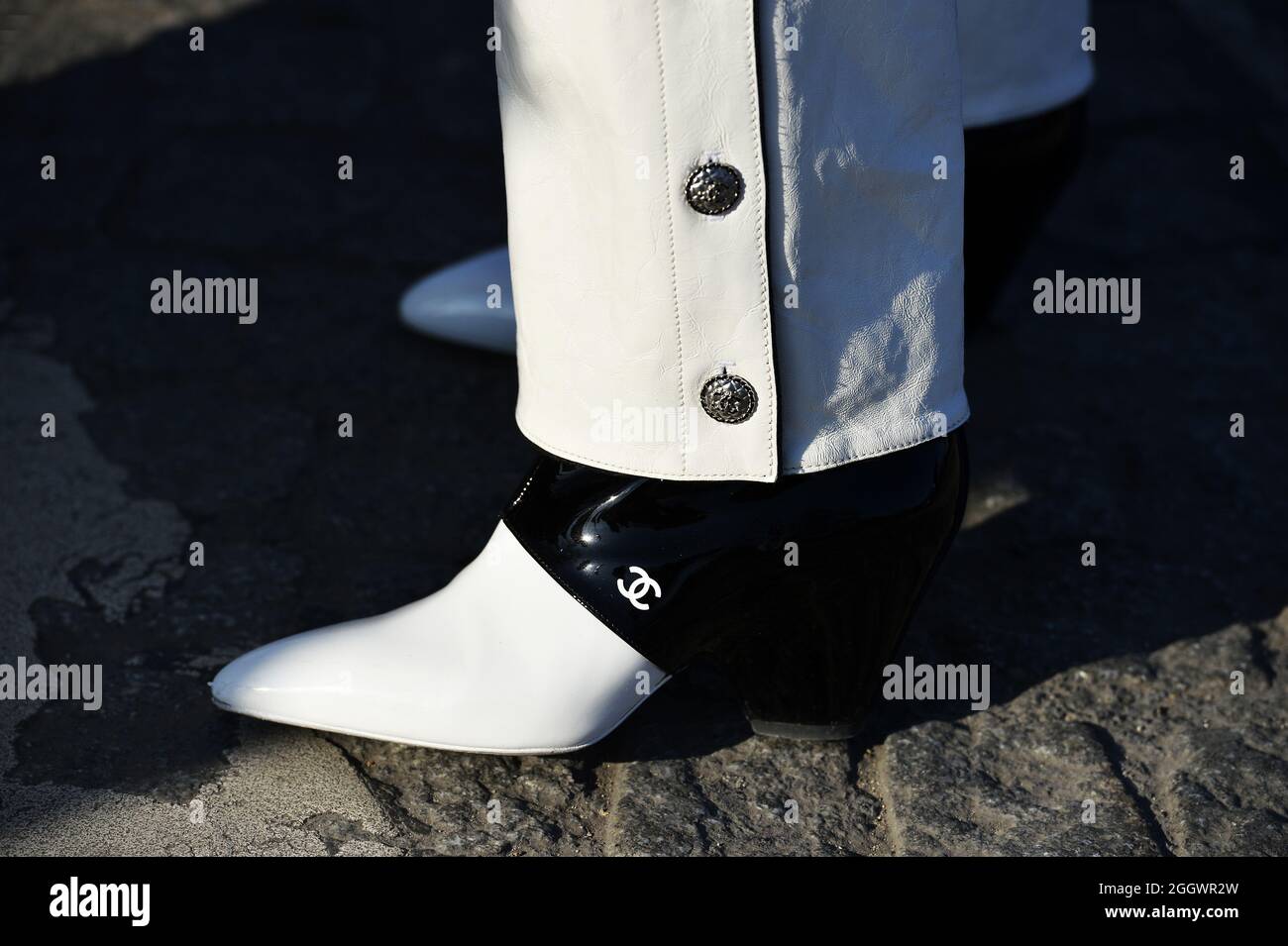 CHANEL Boots - Streetstyle at Paris Fashion Week High Fashion - Chanel -  Paris - France Stock Photo - Alamy