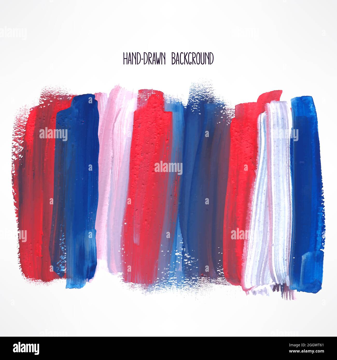background with blue and red strokes. hand-drawn illustration Stock ...