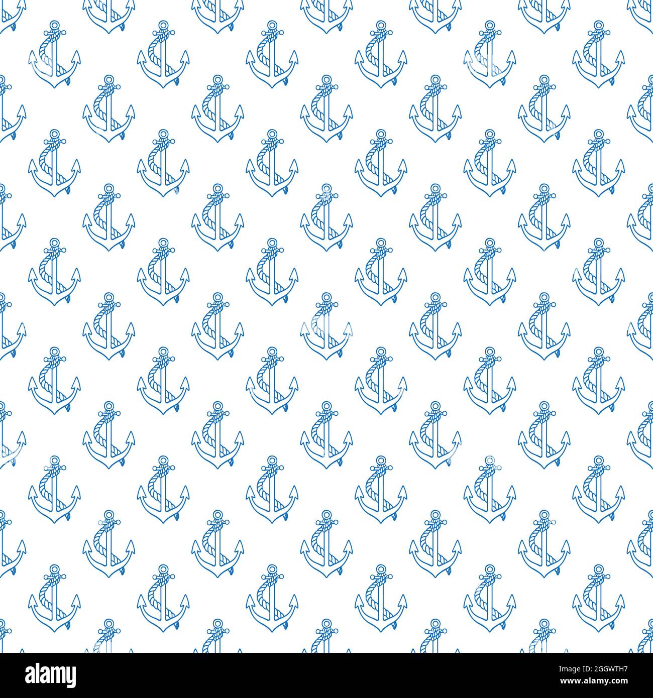 seamless pattern with sketch anchors. hand-drawn illustration Stock Vector