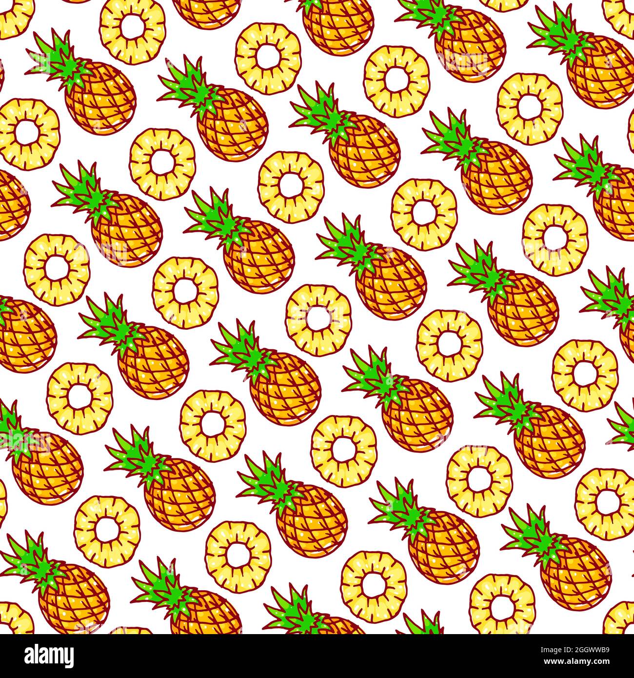 Subtle Pineapple Pattern Beautiful seamless pattern with cute yellow pineapples Stock Vector ...