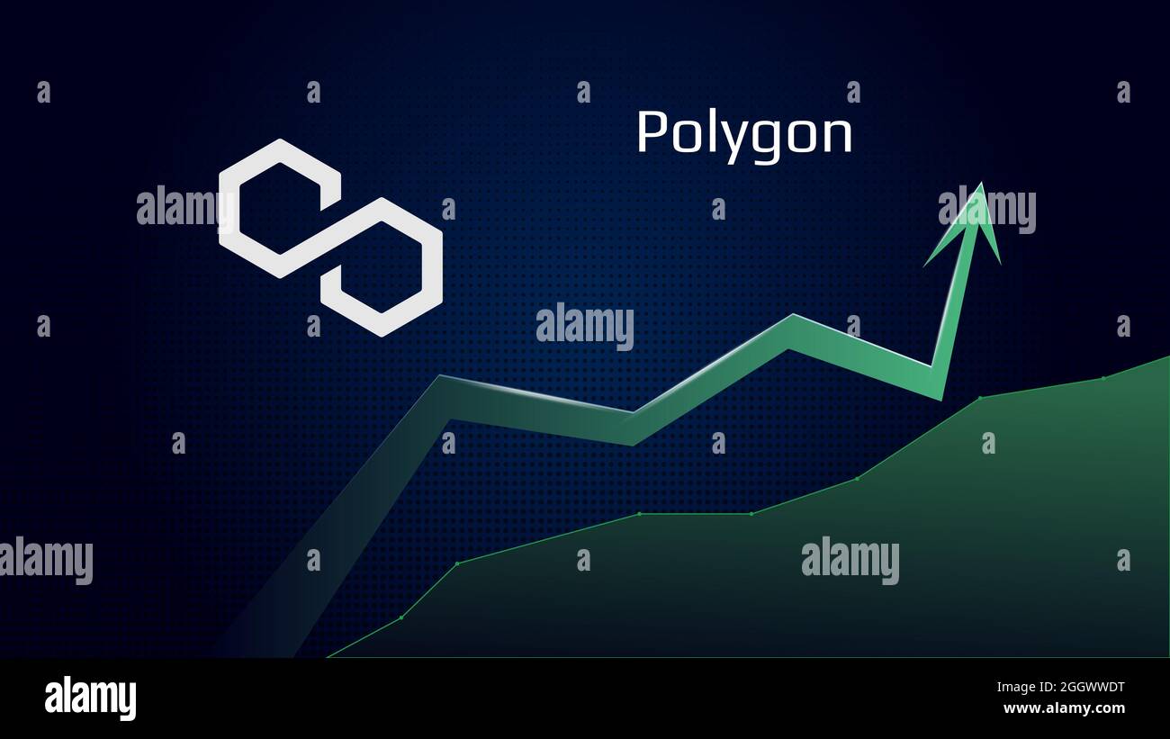 Polygon MATIC in uptrend and price is rising. Cryptocurrency coin symbol  and green up arrow. Flies to the moon. Vector illustration Stock Photo -  Alamy