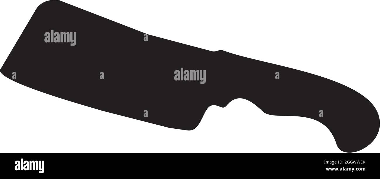 Single black kitchen knife silhouette vector logo design Stock Vector