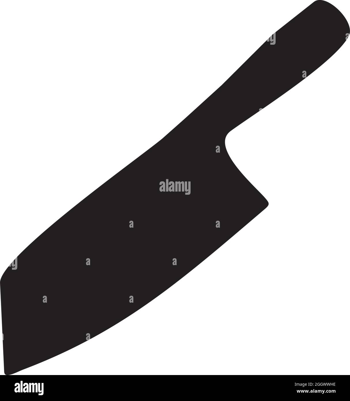 Single black kitchen knife silhouette vector logo design Stock Vector