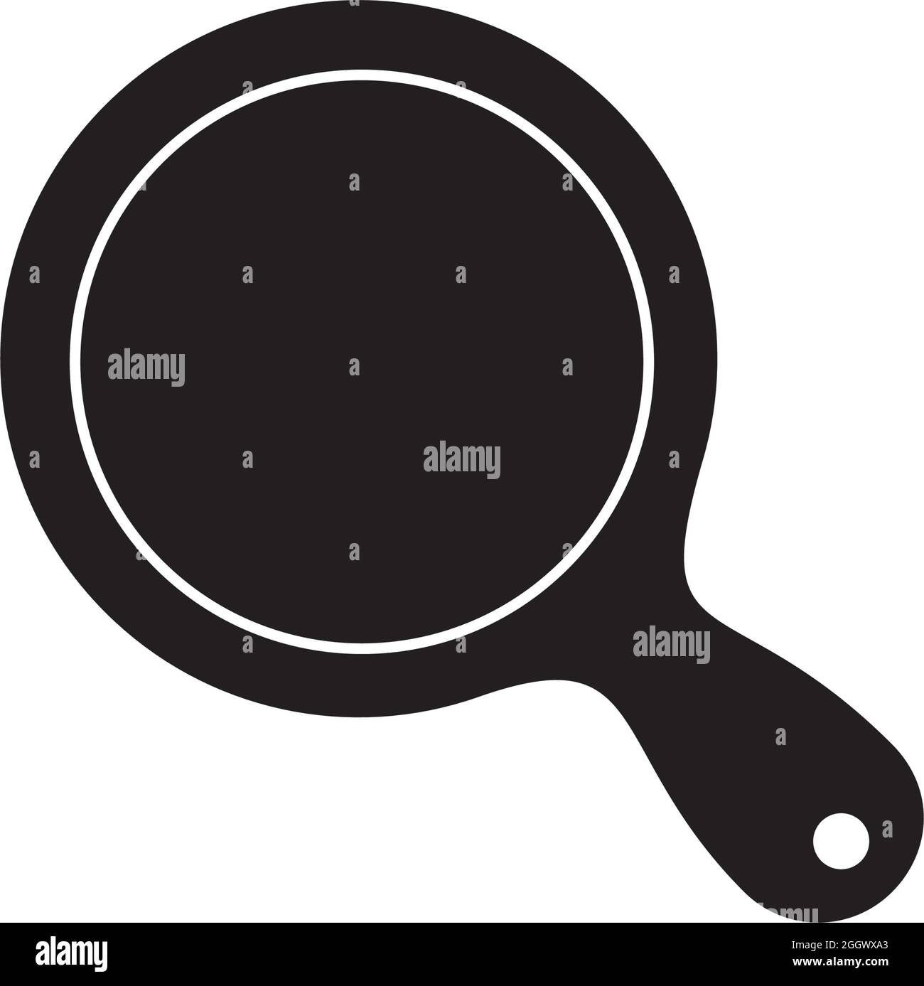 Black pizza peel silhouette logo design vector template Stock Vector