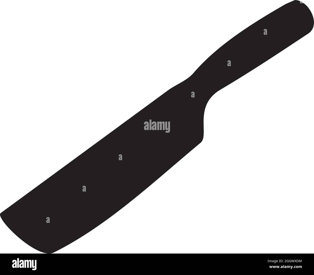 Single black kitchen knife silhouette vector logo design Stock Vector