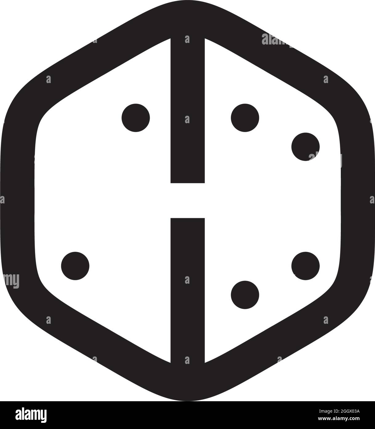 H letter dice logo design vector template Stock Vector
