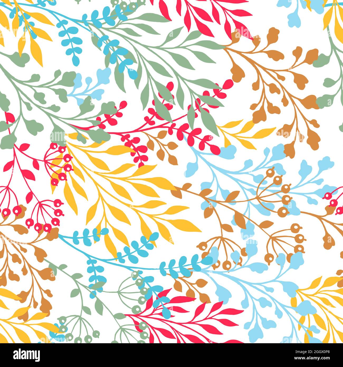 beautiful multicolored leaf seamless pattern Stock Vector