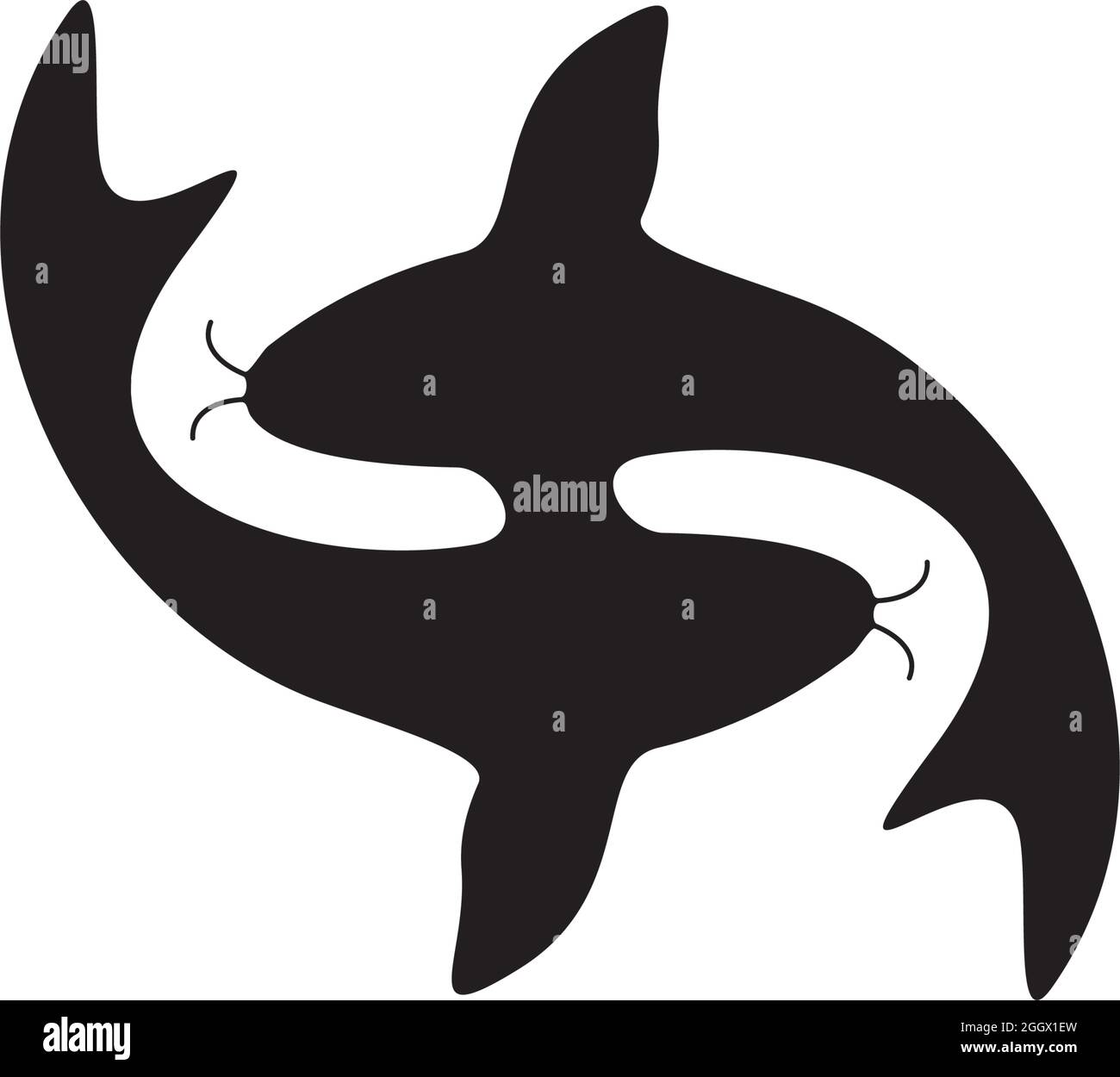 Koi fish logo design vector template Stock Vector