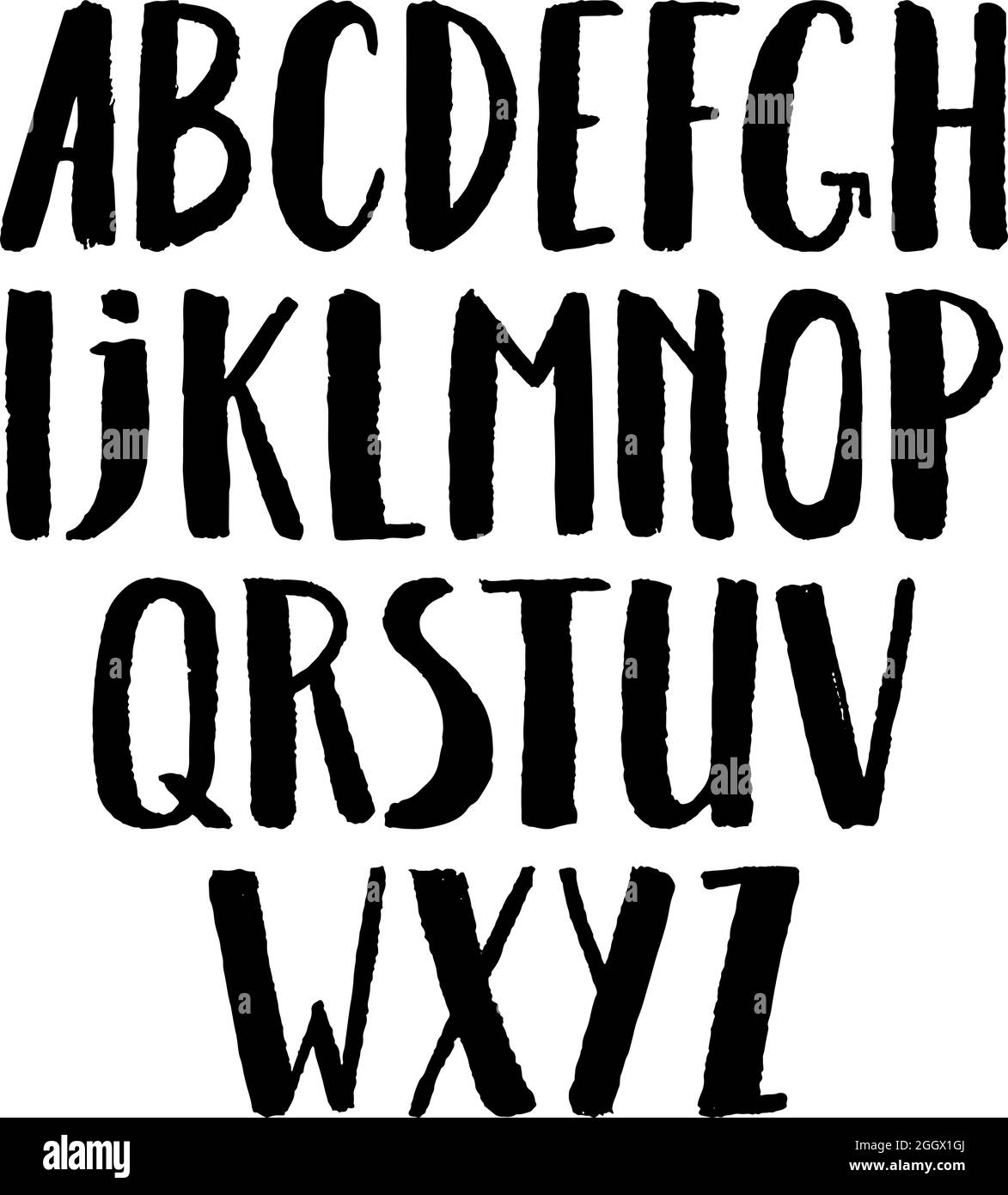 cute calligraphic brush painted font. uppercase. handdrawn