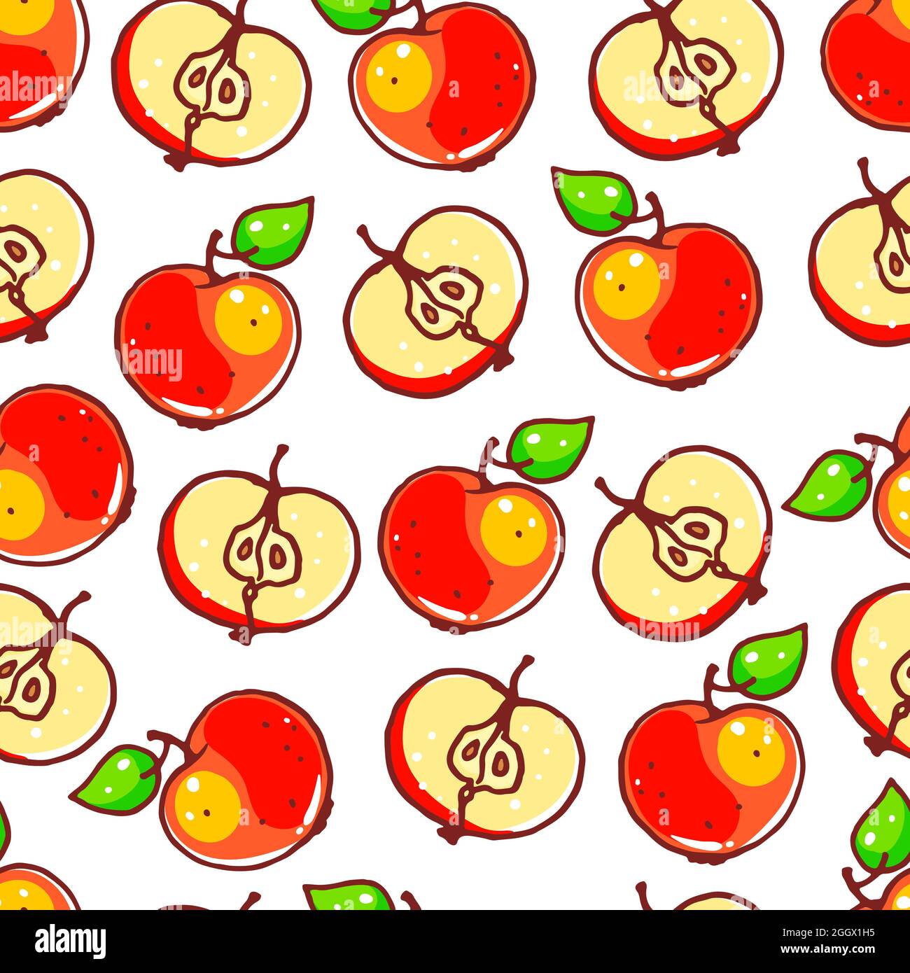 seamless background with cute red apples Stock Vector Image & Art - Alamy