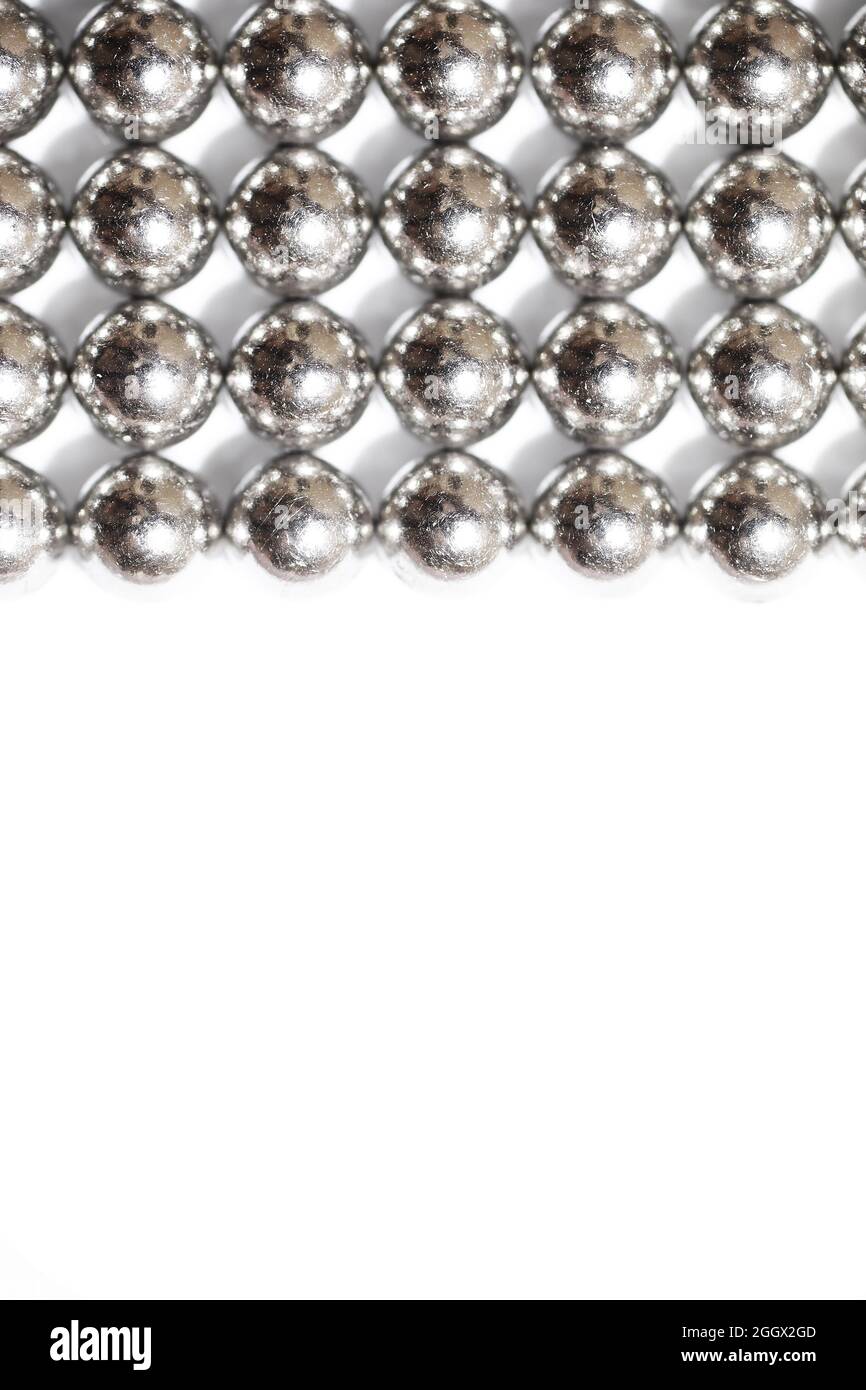Metal balls close up. Balls of neodymium ball