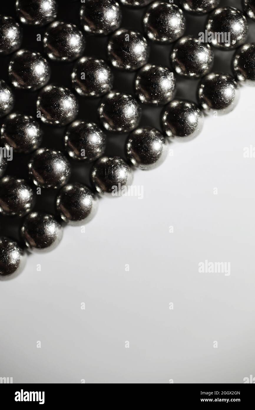 Metal balls close up. Balls of neodymium ball