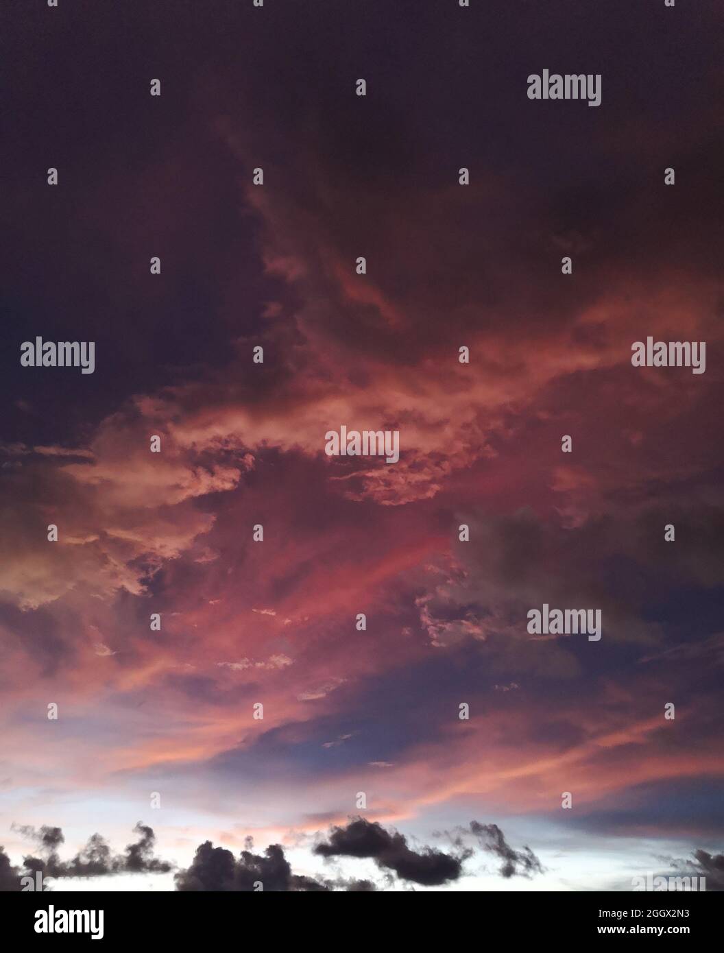 Sunrise or Sunset, colorful sky  with Rain cloud in twilight time Stock Photo