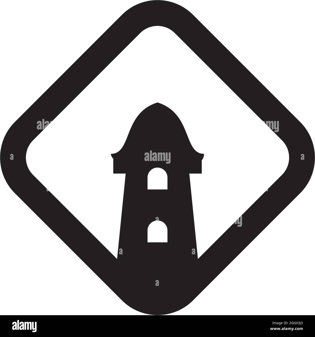 Light house building logo design vector template Stock Vector