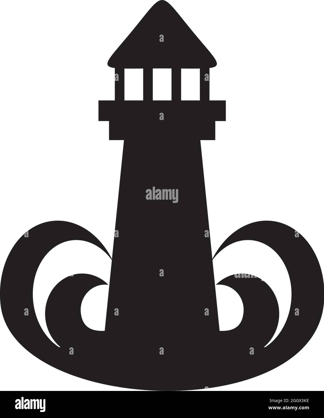 Light house building logo design vector template Stock Vector