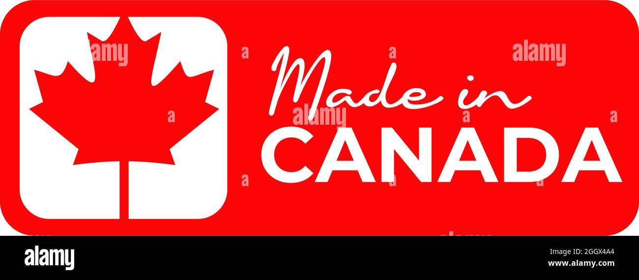 Label made in canada logo design vector template Stock Vector