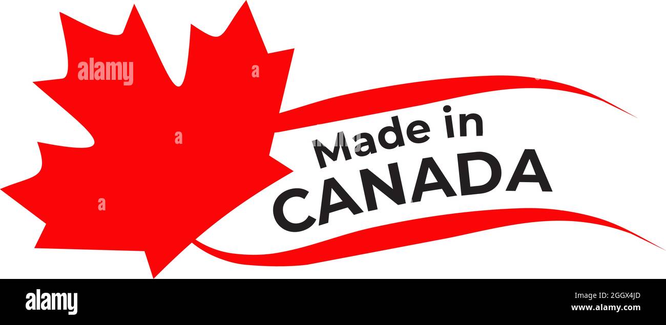 Label made in canada logo design vector template Stock Vector