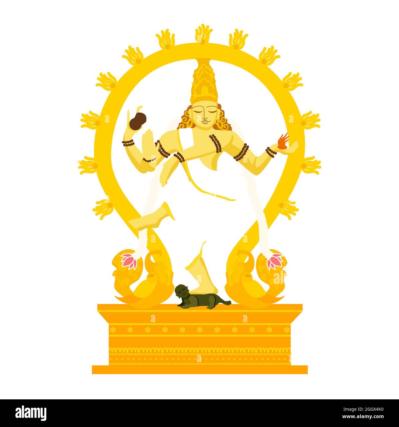Lord Thillai Nataraja - Shiva present as a form Nataraja dancing, semi formless as a Linga and an empty space as the Akasha (Space) Stock Photo