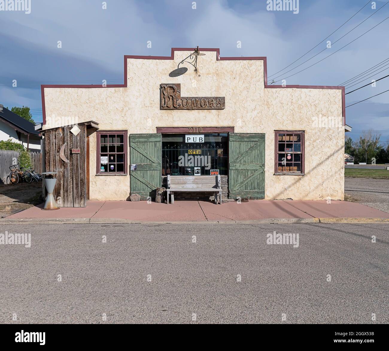 Nanton, Alberta, Canada September 01, 2021 Exterior view of Rumors