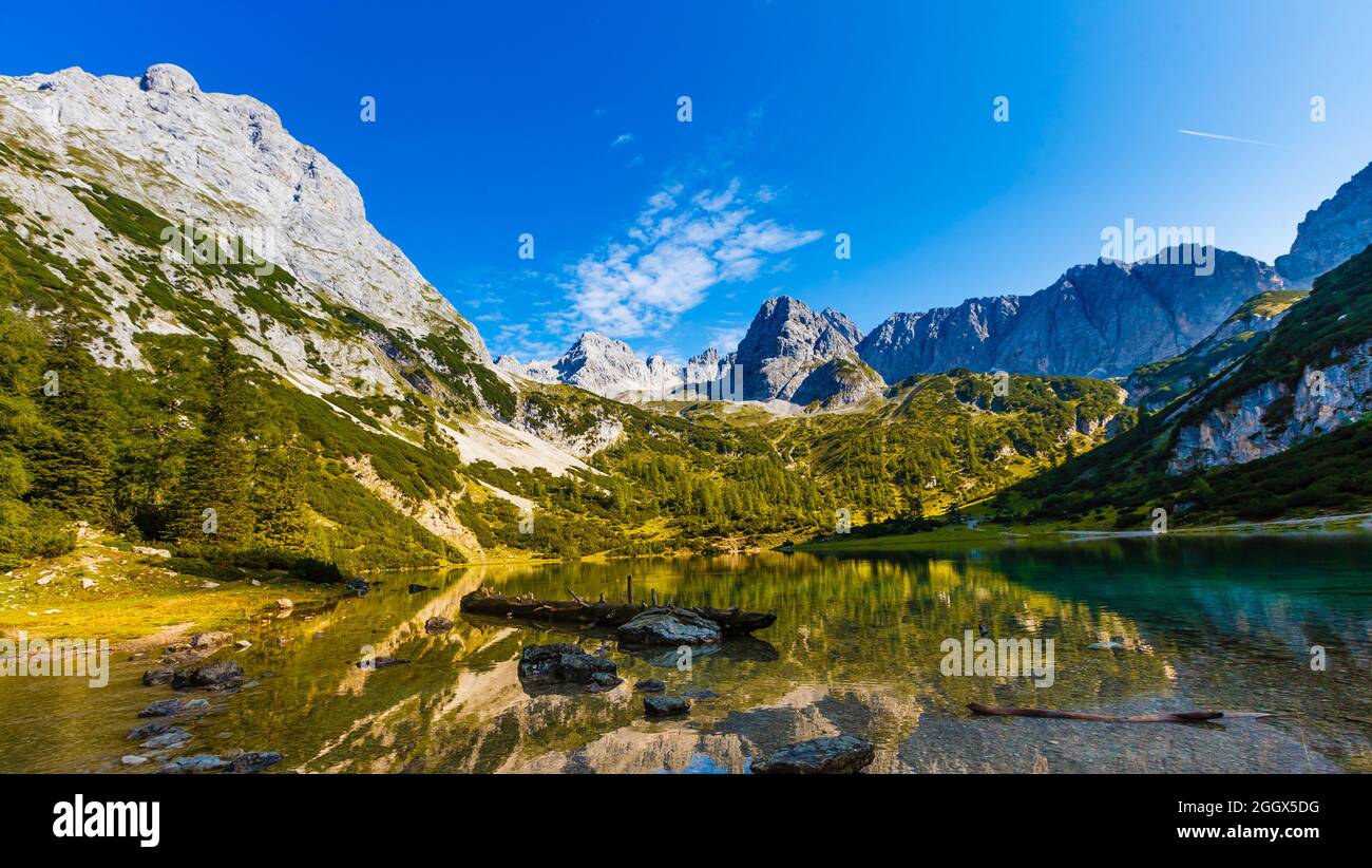 view of the Alps mountain austria Stock Photo - Alamy
