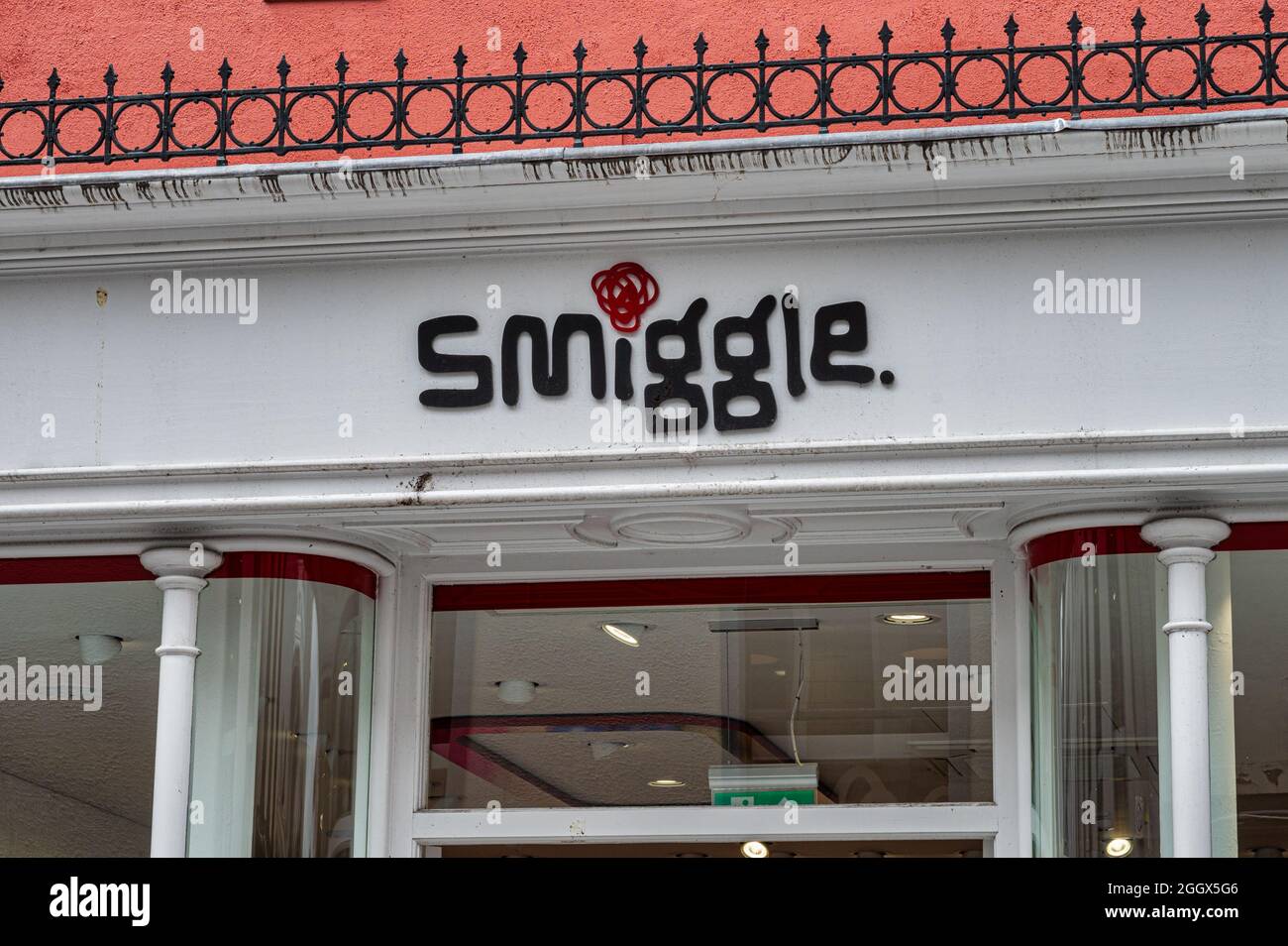 Cork, Ireland- July 14, 2021: The sign for Smiggle  store  in Cork city Stock Photo