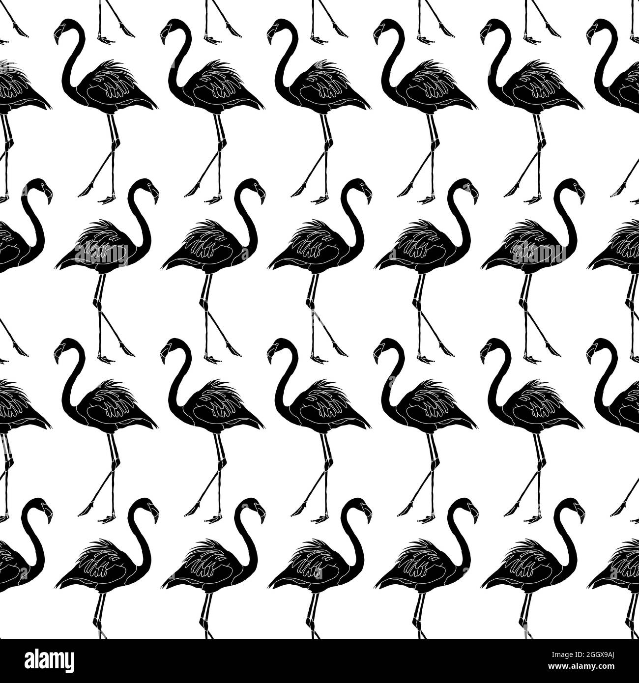 Black Flamingo Pattern Background Stock Vector Image & Art - Alamy